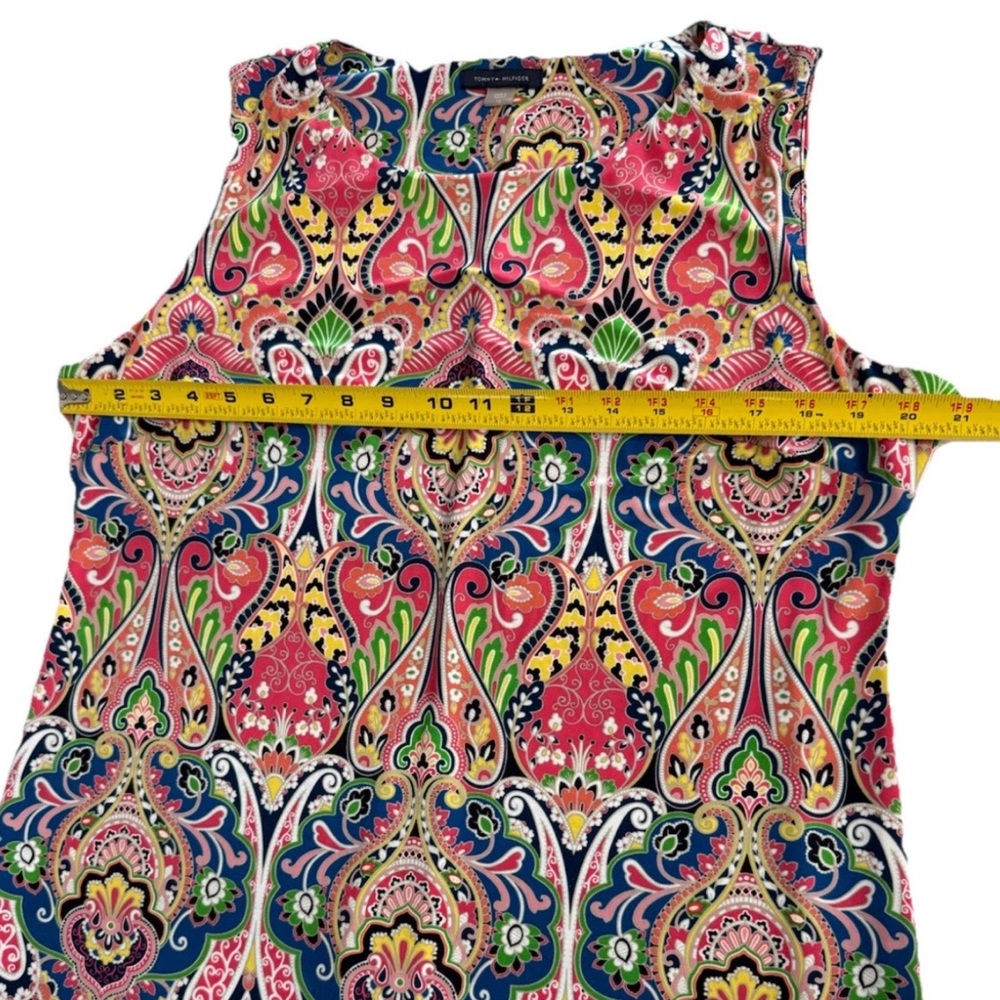 Tommy Hilfiger Multicolor Paisley Sleeveless Shift Dress Size 16 - Picture 4 of 9